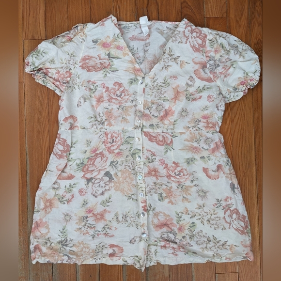 H&M Dresses & Skirts - H&M Floral Linen Blend Dress Size XXL